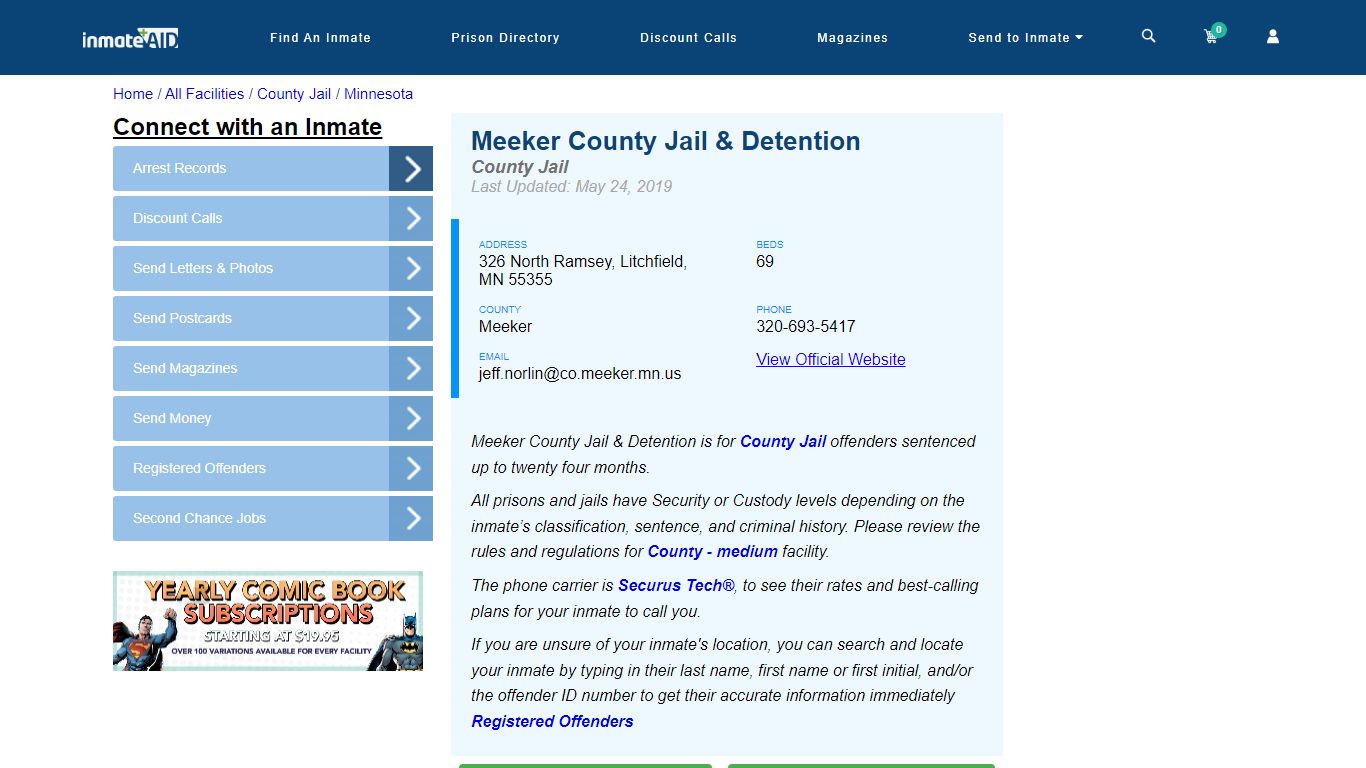 Meeker County Jail & Detention - Inmate Locator